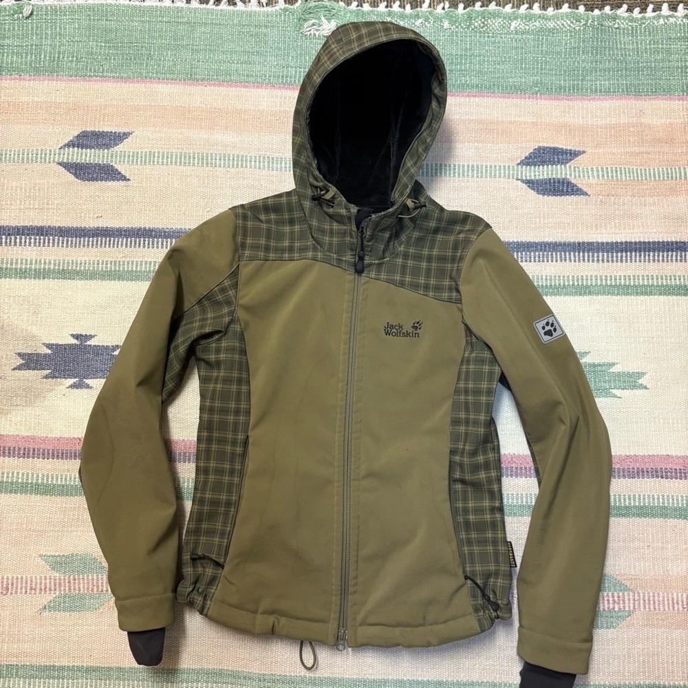 Jack Wolfskin Womens Small Green Winter Thick Sherpa Lined Fur Hood Jacket Parka